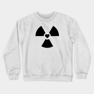 Radioactive Sign Radiation Symbol Nuclear Hazard Heart Crewneck Sweatshirt